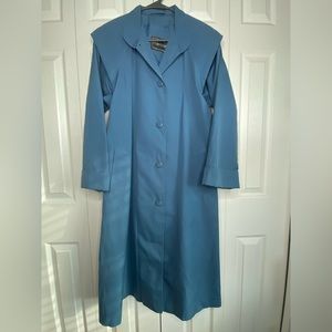 Women's Fleet Street Trench Overcoat Full Button Lined Pockets Blue Size 12